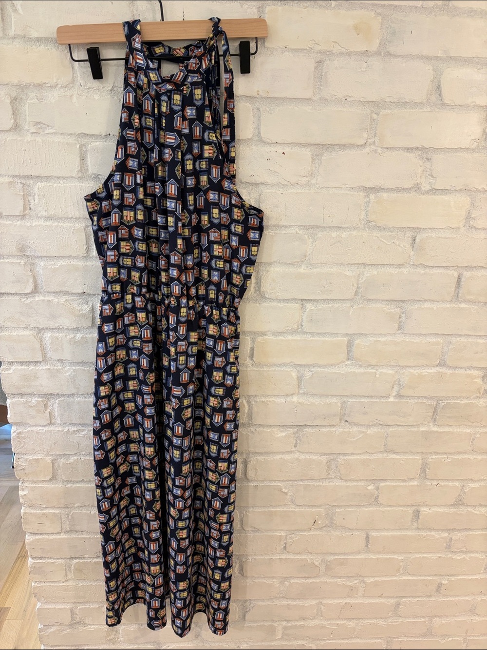 Maison Jules High Neck Sleeveless Houseprint Dress (B5)